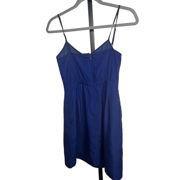 J Crew Dress Sleeveless Slip Mini V Neck Pockets Blue 0 XS Classic Date Night - Picture 3 of 6